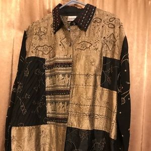 Chico’s 90s vintage silk embroidered patchwork jacket!
